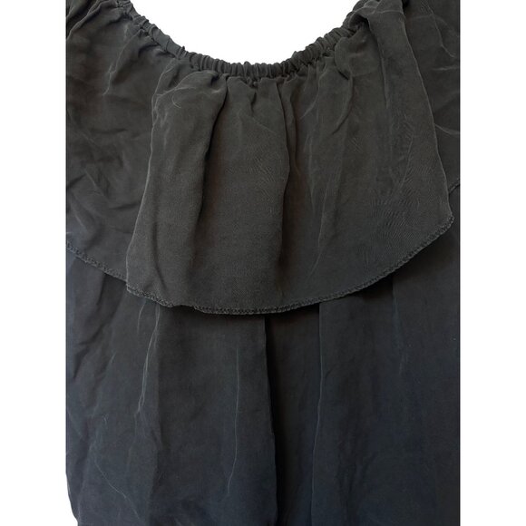 Unsubscribed Off-Shoulder Ruffle Blouse – Soft Black Size Small New With Tags - Picture 2 of 6